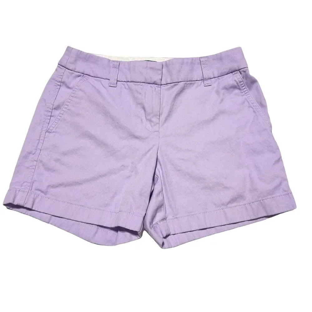 J.Crew Shorts Womens Size 0 Classic Chino 5” Inseam Lavender Purple